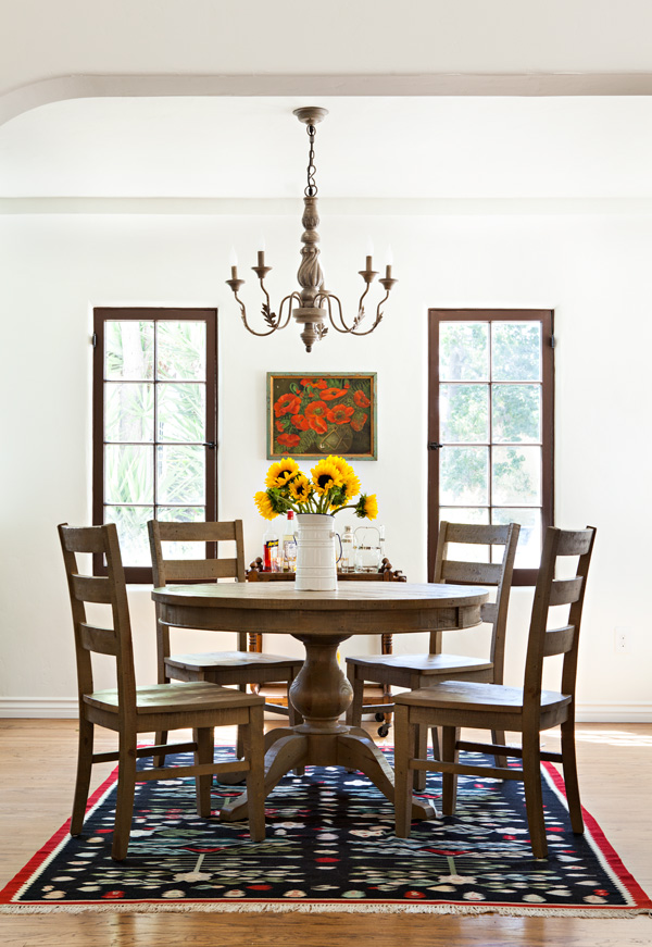 Spanish colonial cottage dining room with clutter free design