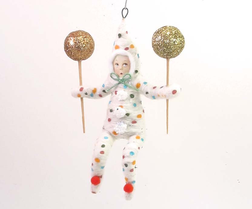 Vintage Inspired Spun Cotton Clown Child