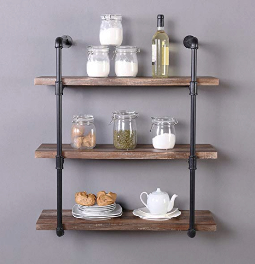 Industrial piping shelves.