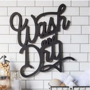 wash and dry sign