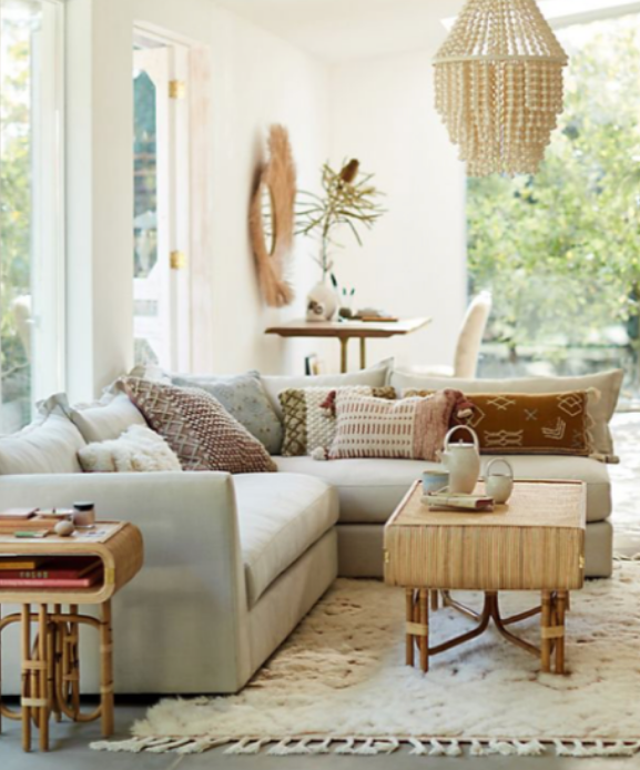 living room setting designed with the new Joanna Gaines and Anthropologie line