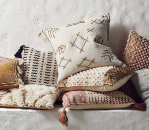 pile of designer pillows
