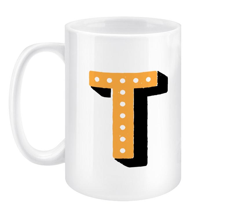 T monogram marquee look mug
