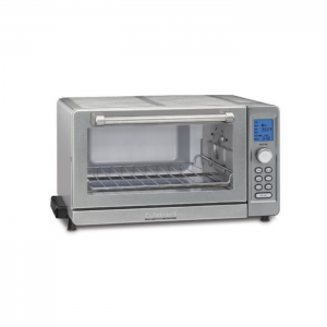 All silver countertop toaster oven.