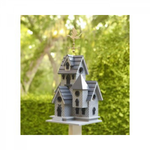 victorian style gray birdhouse