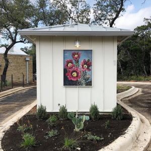 The drive up coffee stand at the front of the Wayback Hotel.