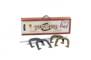 Horse Shoe Game Box and Horse Shoes