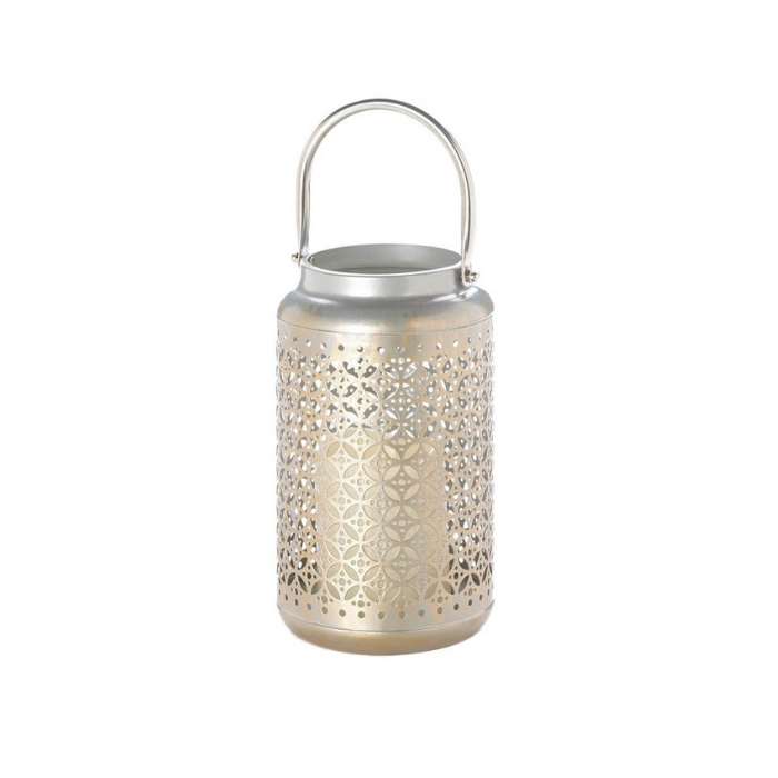 metallic outdoor lantern