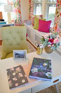 book of flowers on a romantic desk