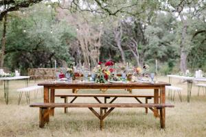 Sample farm table for a wedding designed for an event.