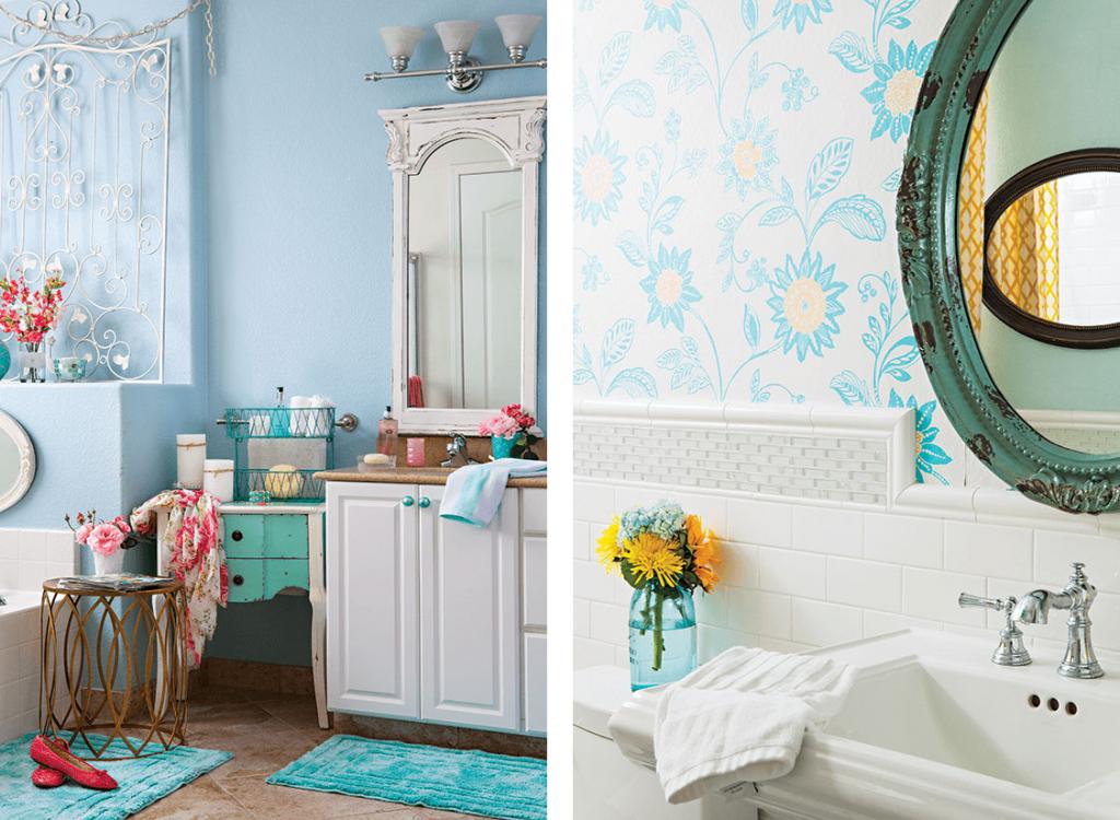 lovely and relaxing bathroom images with bright white and blue accents.