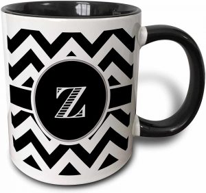 z monogram mug with zig zag design
