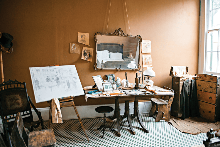 art studio corner in Degas house