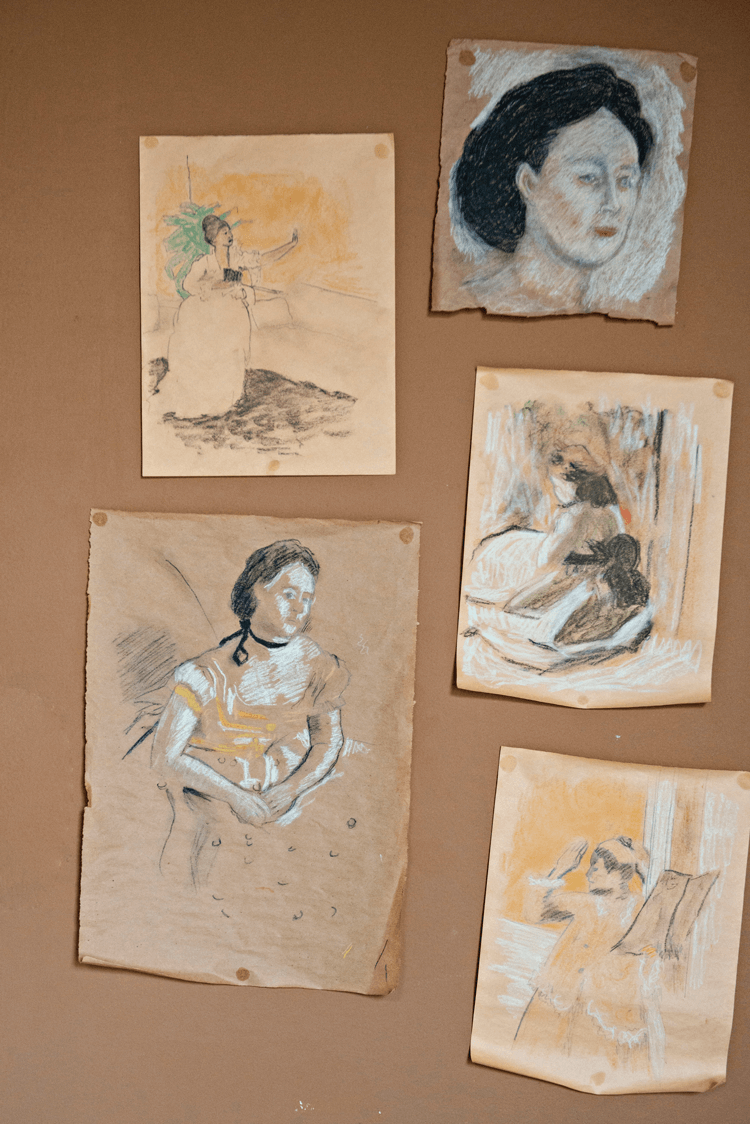 replica sketches of Edgar Degas' work