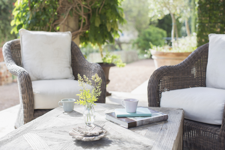 Patio chairs and table.