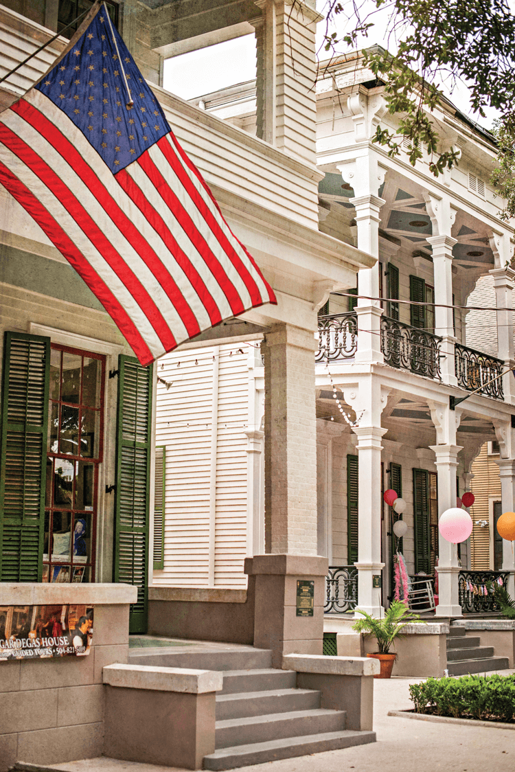 front porch of the Degas House in new orleans