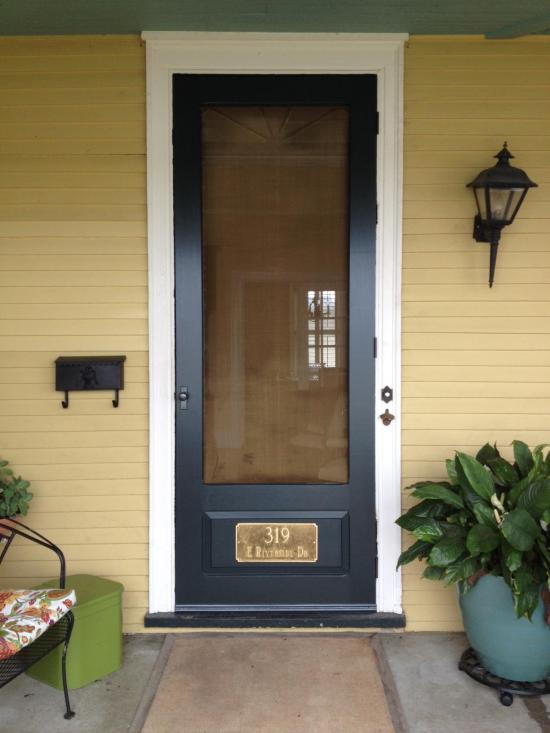 vanderbuilt door with copper screen // vintage doors