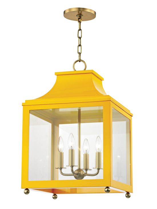bright yellow pagoda lantern light fixture