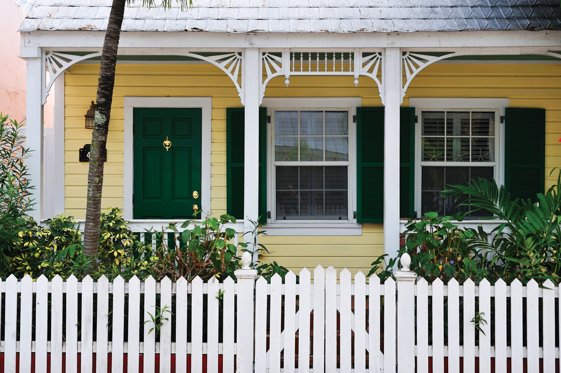 Seaside, Florida cottage front porch. 