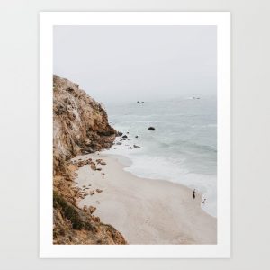 Fine art photo print of the malibu coastline with rocky cliff