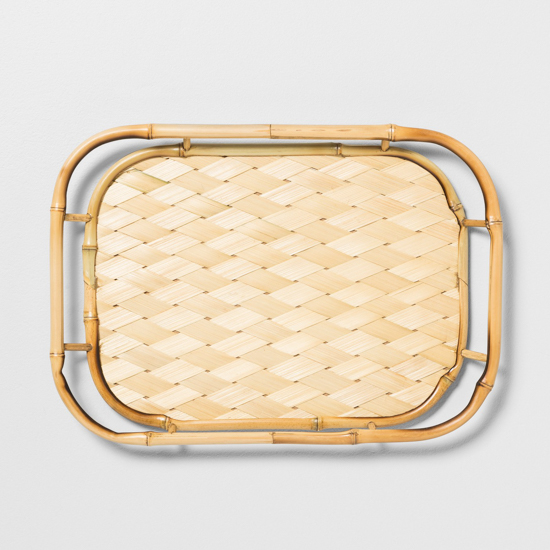 bamboo thatched serving tray