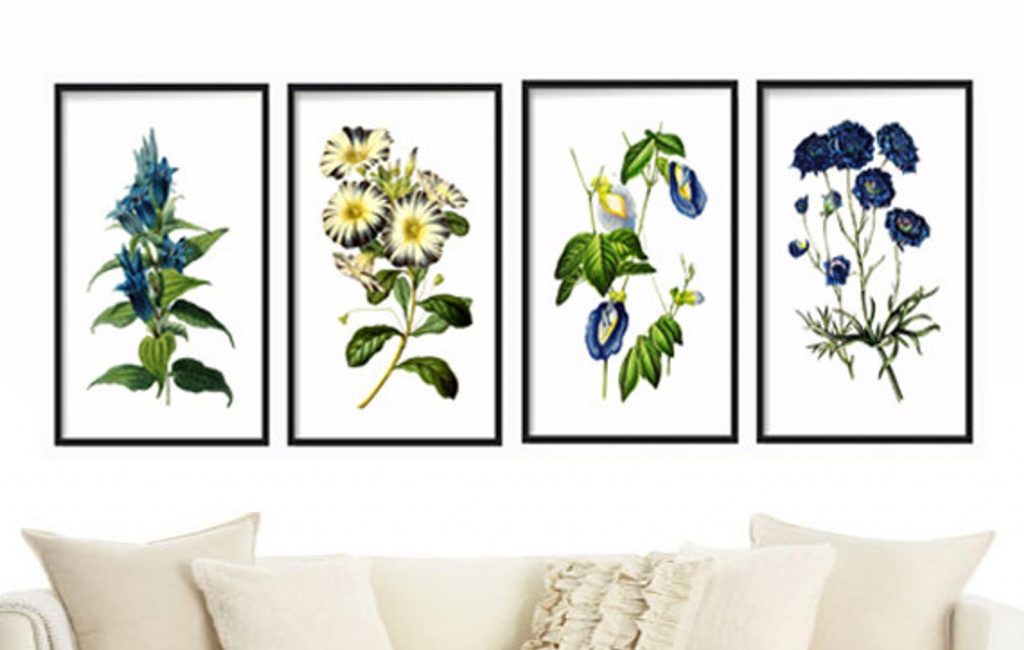 summer wall art botanical prints set of 4