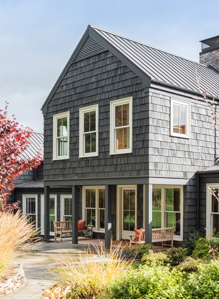 Pacific Northwest Cottage with dark gray paint