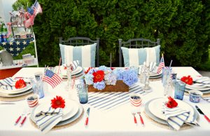 Charming Americana themed table scape.