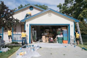 family makes improvements to their home