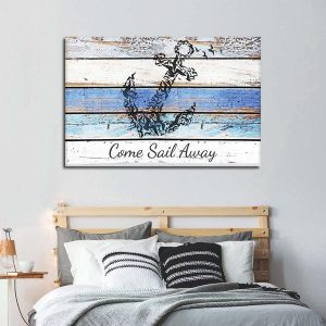 Wooden anchor wall art