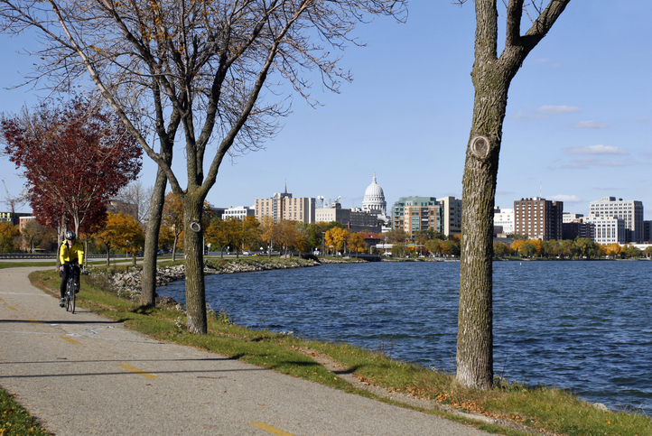 bike path in Madison, Wisconsin