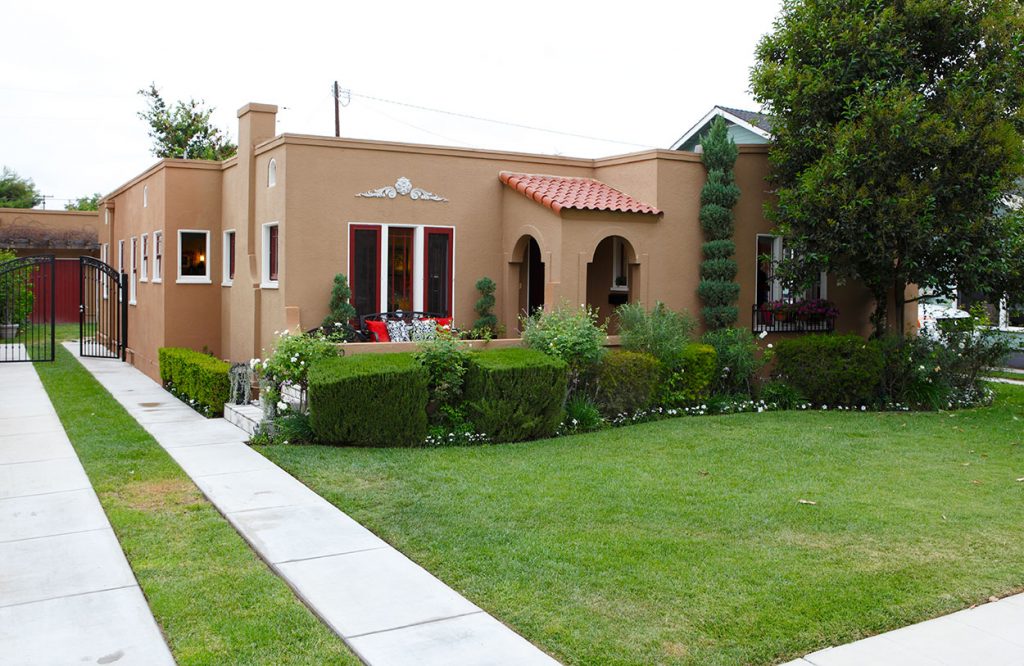 A Spanish colonial cottage in Old Town Orange, California. 