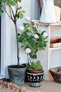 faux plants from Balsam Hill on a porch