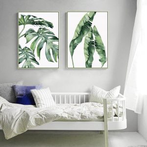 framed palm tree leaves
