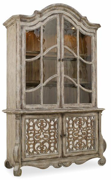 Empty brown china cabinet.