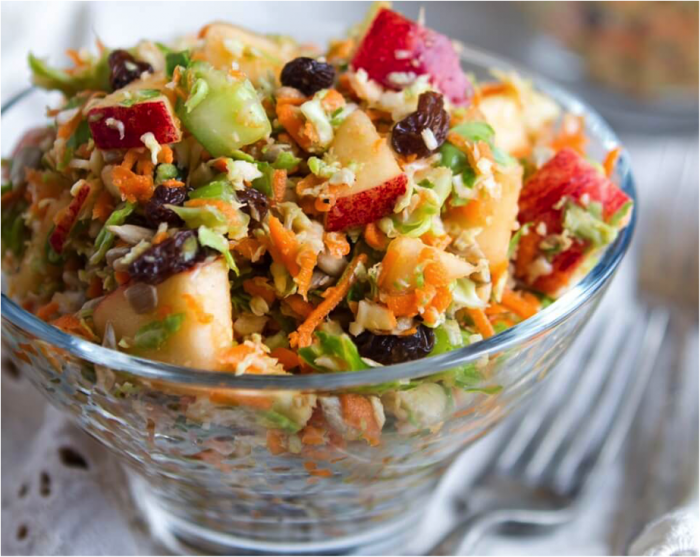 Fall Detox Salad with maple syrup, apples, celery and carrots