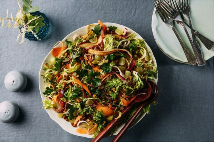 Frisee and Carrot Ribbon Salad with Za’atar-Lemon Vinaigrette