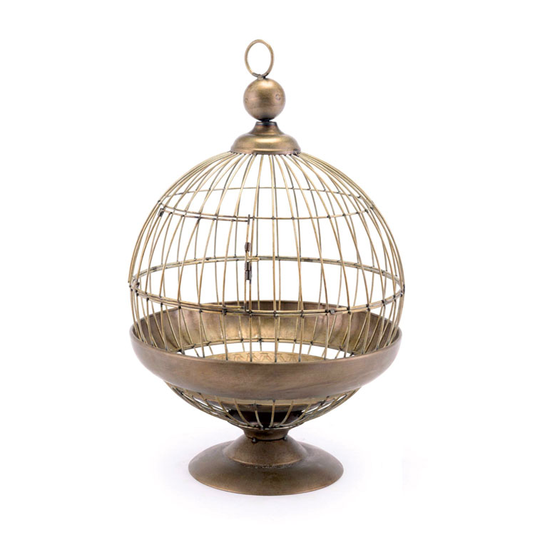 Vintage-style Round Birdcage candle holder