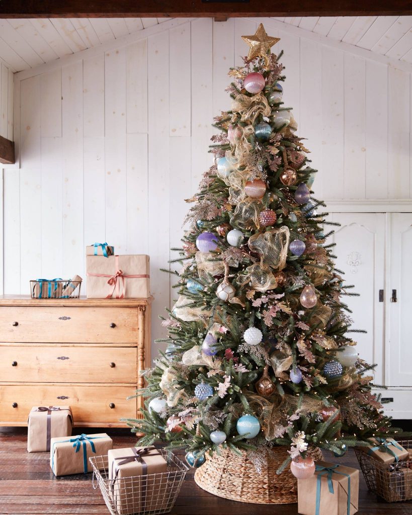 Balsam Hill's Sanibel tree is feather light and elegant. 