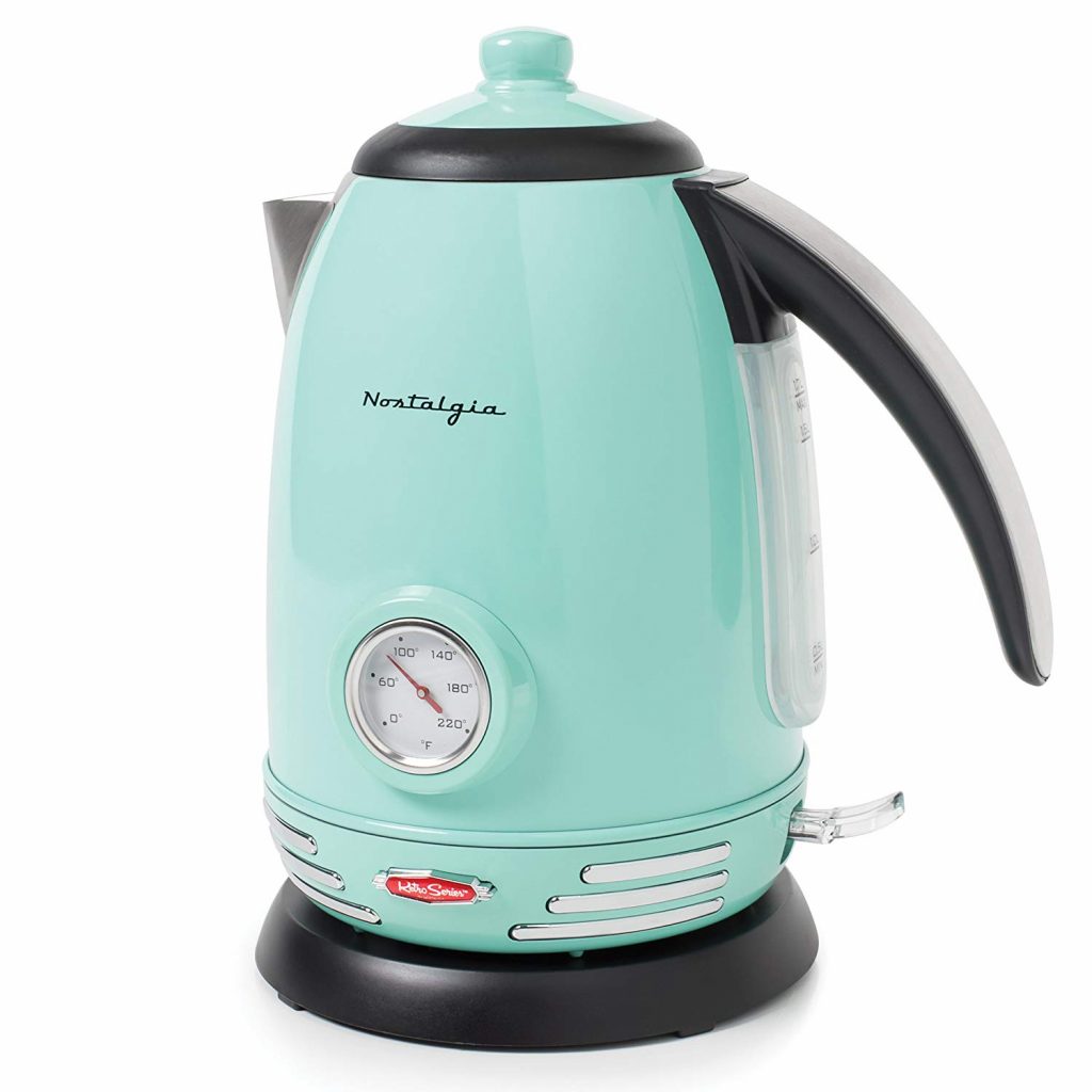 Blue retro electric kettle.