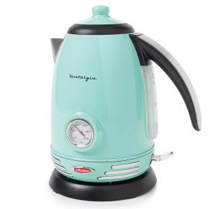 Blue retro electric kettle.