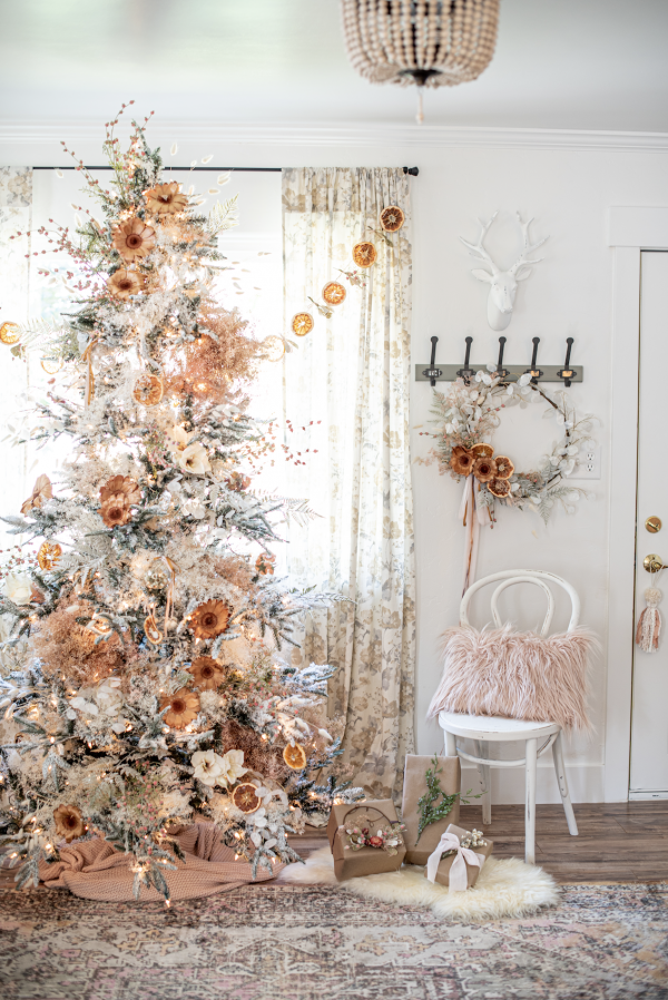 floral christmas tree