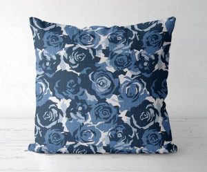 Floral blue pillow covers