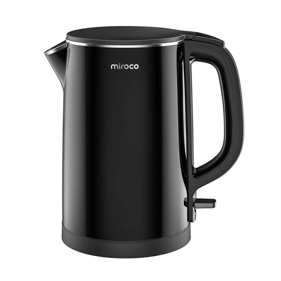 Black colored electric kettle. 
