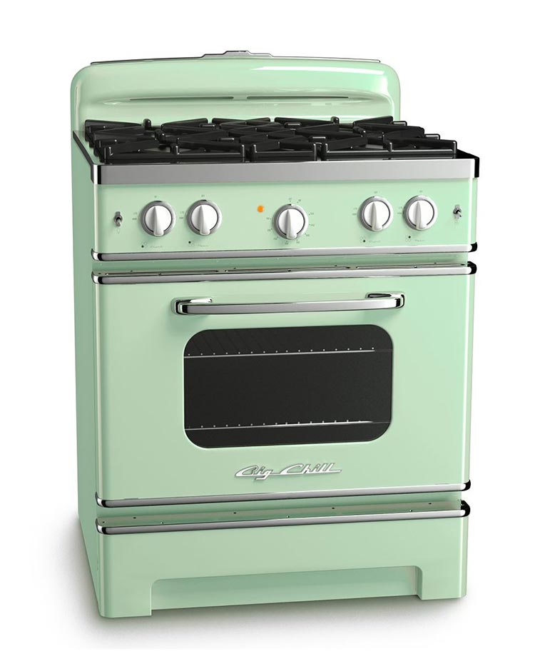 Big Chill retro stove in jadeite green. 