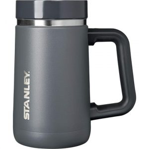 Slate gray Stanley travel mug.