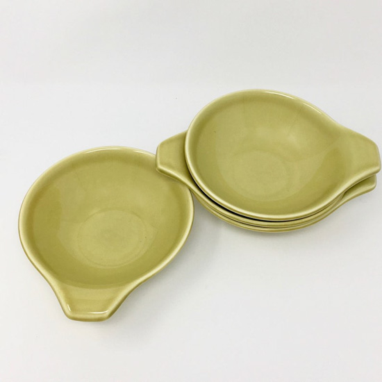 Vintage Chartreuse colored dessert or fruit bowls. 