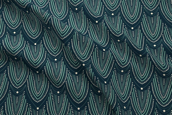 1920s inspired beading blue fabric. 