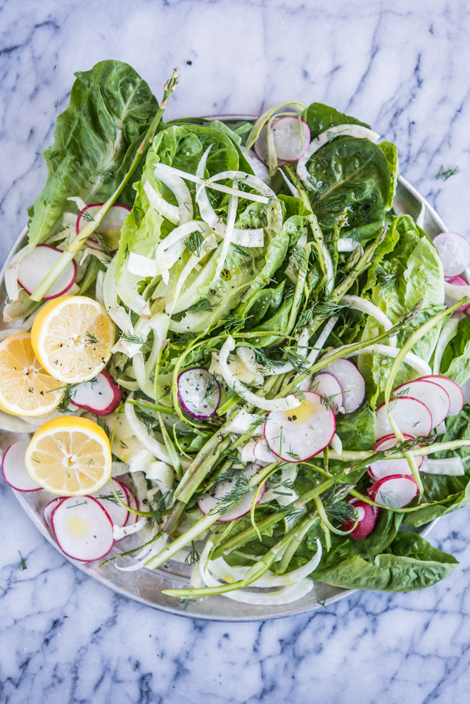 tangy spring salad with butter lettuce, fennel and lemon https://www.twopeasandtheirpod.com/about/ 