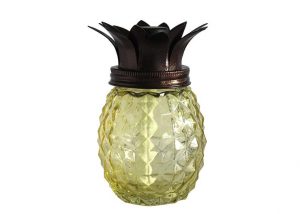 Glass pineapple torch with yellow glass